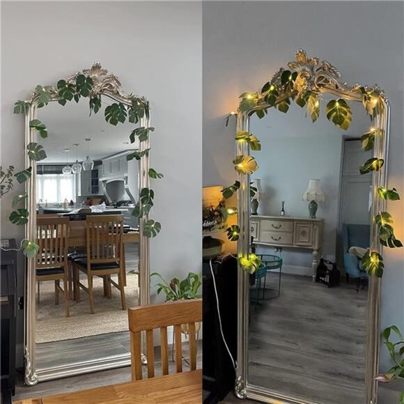 Leaf String Lights 2 Pack, 20 LED Tropical Artificial Rattan Palm Leaves - Picture 3 of 7